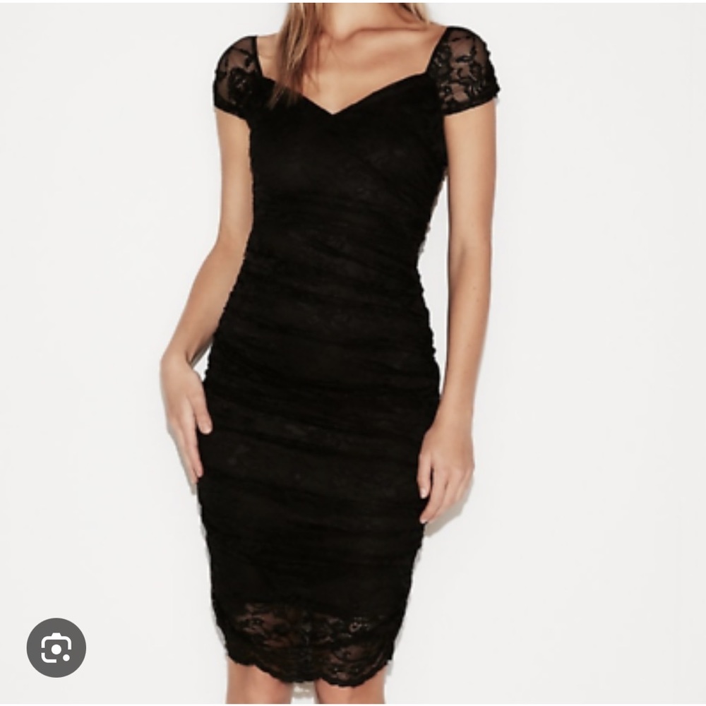 Express Ruched Lace Dress
